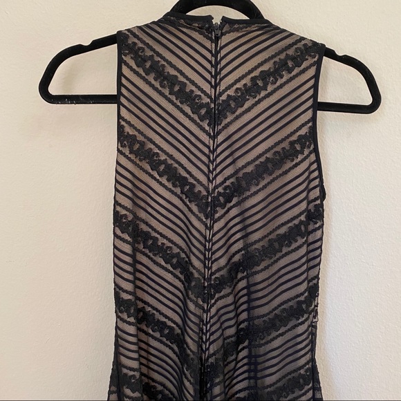 NWT Cache Nude Underlay Black Overlay HiNeck Dress - Picture 13 of 13